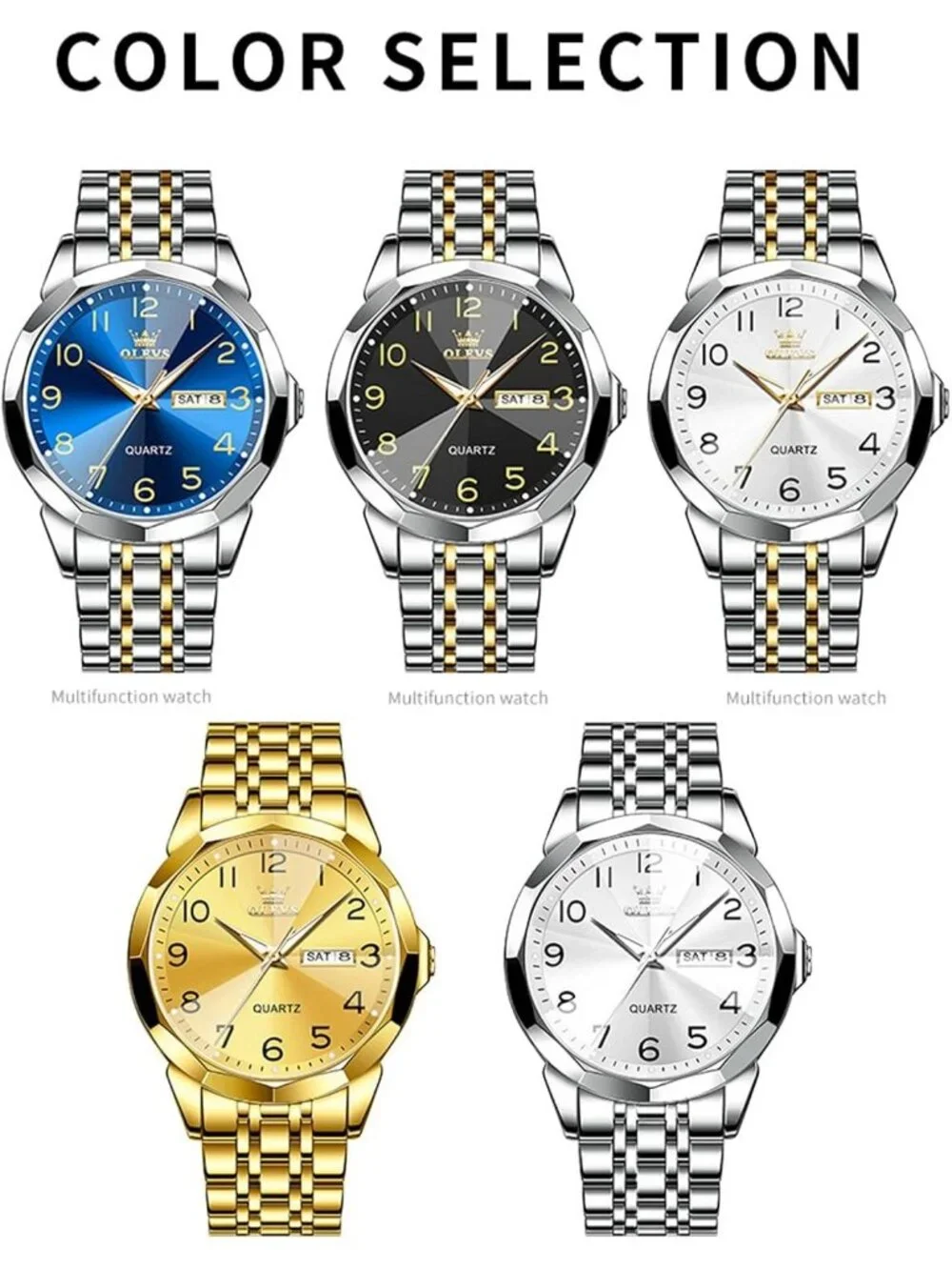 Men's All Silver Stainless Steel Analog Quartz Classic Waterproof Round Watch